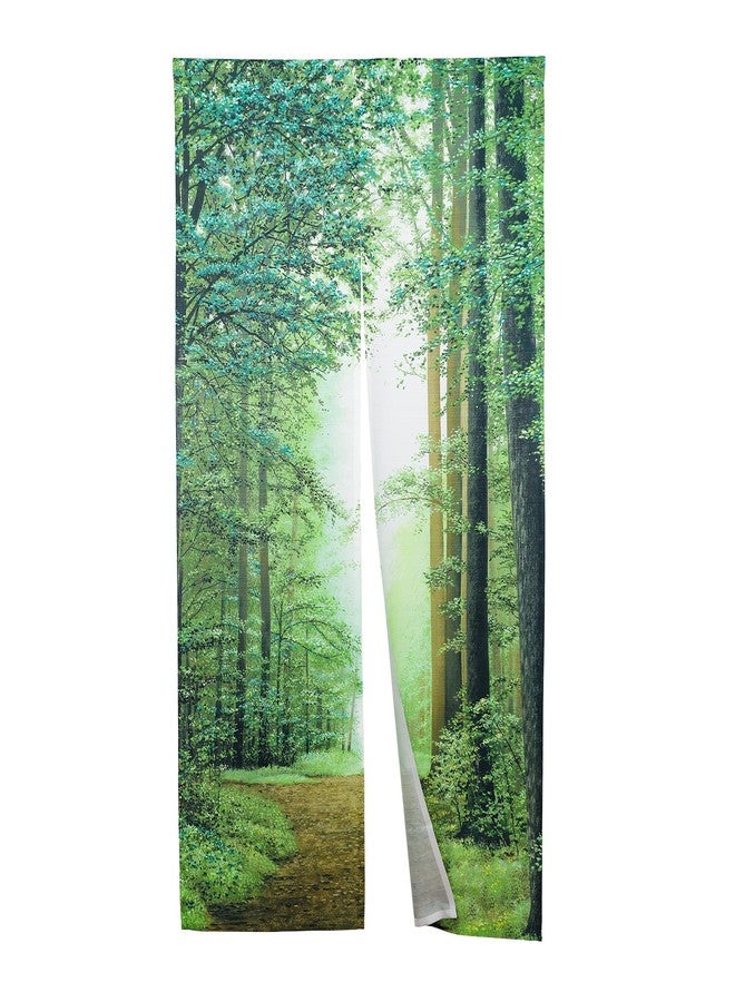 RLoncomix Japanese Noren Long Doorway Curtain Green Forest Door Curtain Tapestry for St. Patrick's Day Home Kitchen Decoration 33 x 59 inch - Image 1